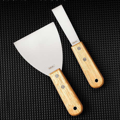 Шпатель Deli YS DL-HD4C, нержавеющий, 100 мм, деревянная рукоятка