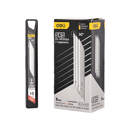 Лезвие для строительного ножа Deli EDL-DP093A, 9 мм, 10 шт.