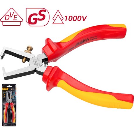 Клещи диэлектрические Deli YS EDL515006, 160 мм, красный, желтый