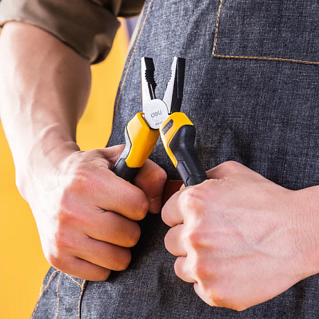 Плоскогубцы Deli YS EDL2006Z, 160 мм, 2-х компонентные рукоятки