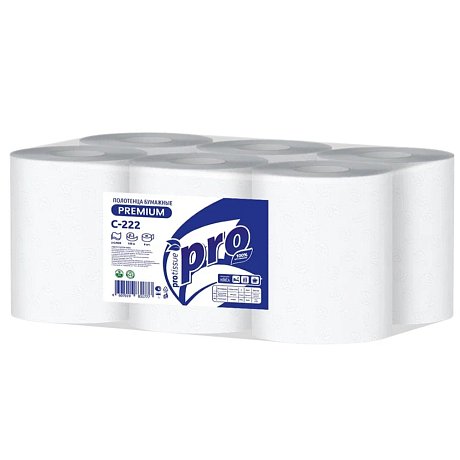 Полотенца бумажные PROtissue, в рулонах с центральной вытяжкой, 150 м, 2 слоя, 100% целлюлоза (C222)