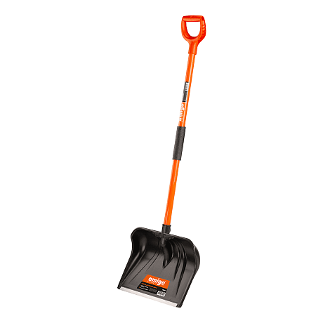 Лопата снеговая Amigo, 450x330, морозостойкий полипропилен, ребра жесткости, стальной черенок, D-образная рукоятка, черная