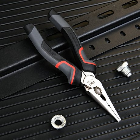 Длинногубцы Deli RS EDL0104, 200 мм, черный, красный