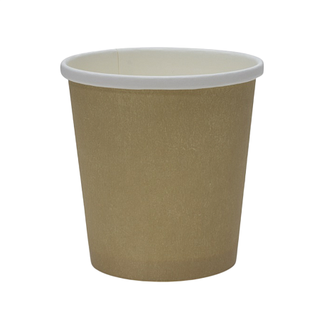 Контейнер бумажный для супа 440 мл, d 98мм, 25 шт/упак, крафт, белое дно