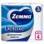 Бумага туалетная Zemma Deluxe, 4 рулона, 3 слоя, белый