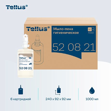 Мыло-пена Tellus Комфорт, 1 л, гигиеническое, SC4 (520821)
