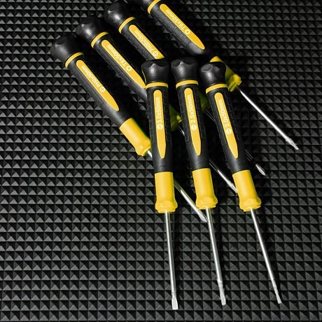 Набор прецизионных отверток Deli YS EDL241007 SL,PH, Torx, 7шт, кейс, черный, желтый