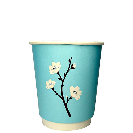 Стакан картонный 250 мл, 2 сл., 24 шт/упак, Цветущий сад