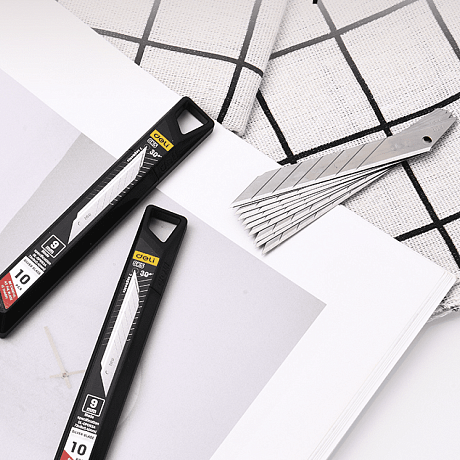 Лезвие для строительного ножа Deli EDL-DP093A, 9 мм, 10 шт.