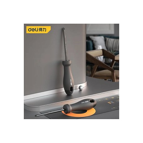 Отвертка Deli HS EHT1203, PH0х75 мм, Soft Touch, черный