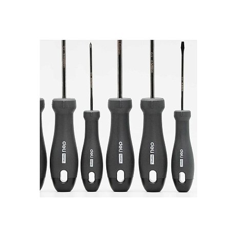 Набор отверток Deli HS EHT1006, 6 шт, Soft Touch, черный