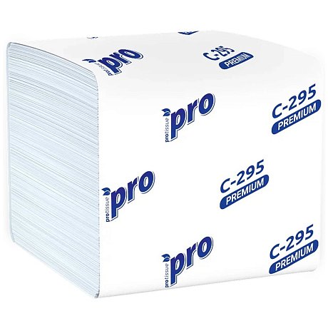 Салфетки бумажные PROtissue 10,5х21 см, 2 слоя, V - сложение, белый, 200 листов