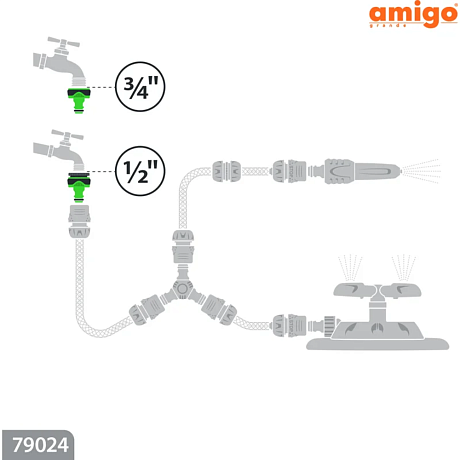 Адаптер Amigo Grande 79024, 1/2-3/4
