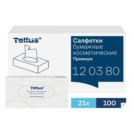 Салфетки для лица Торк Tellus Премиум ультрамягкие, F1, 100 шт/упак, белый (120380)
