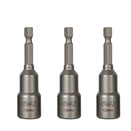 Набор насадок шестигранных магнитных Deli YS EDL4812T, 12 мм, 3 шт, HEX 1/4