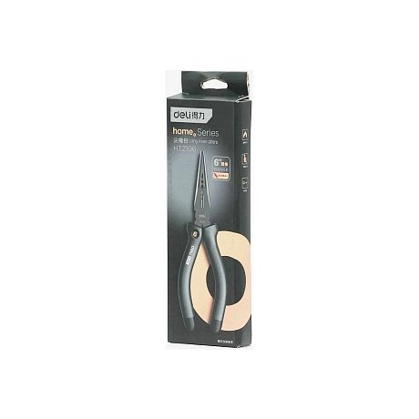 Длинногубцы Deli HS EHT2106, 160 мм, Soft Touch, черный