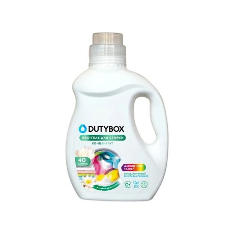 Средство для стирки Dutybox, Жасмин и белый лотос, 1 л, экологичное, для цветного белья, гель-концентрат (db-5295)