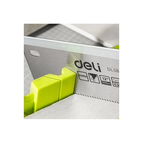 Стусло с ножовкой Deli GS EDL580900, 22.5°/45°/90°, 13 TPI, 300 мм, черный, зеленый
