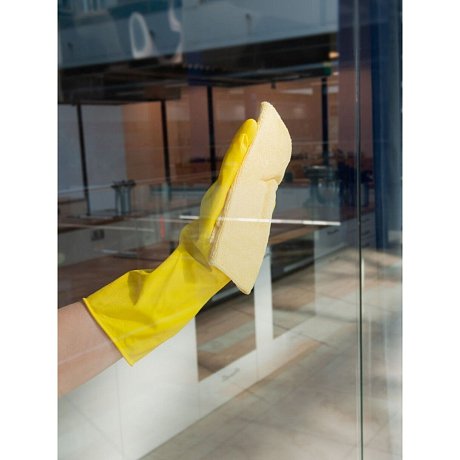Перчатки латексные HQ Profiline, р-р L, с х/б покрытием, желтый