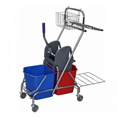 Тележка уборочная Grass Prof двойная с корзиной
