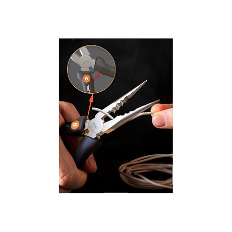 Длинногубцы Deli HS HT2106C, 160 мм, Soft Touch, оранжевый