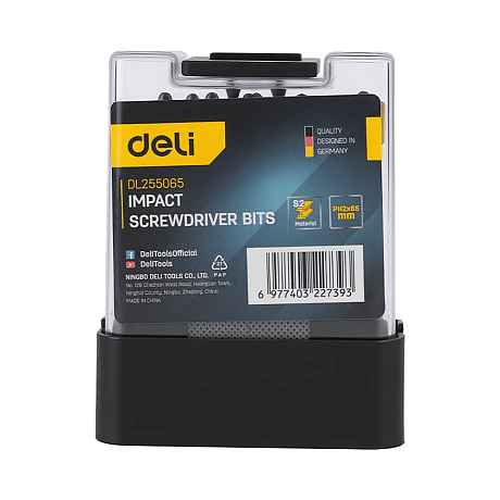Бита Deli YS EDL255065, с ограничителем, 10 шт., PH2 x 65 мм, для ГКЛ