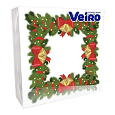 Салфетки бумажные Veiro, 33х33 см, с рисунком Омела