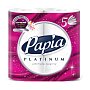 Бумага туалетная Papia Platinum, 11,9 м, 5 слоев, 4 рулона, 100% целлюлоза