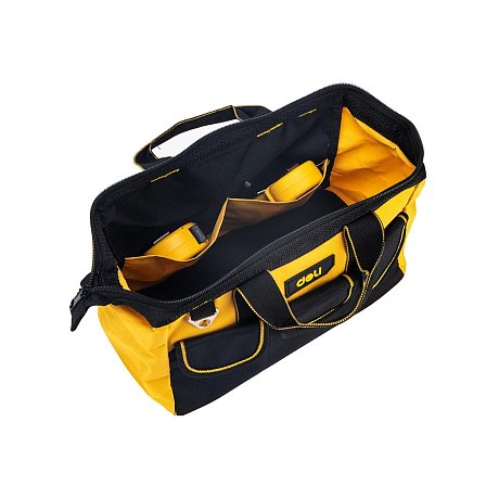Сумка для инструментов Deli YS EDL430013, 310х170х220 мм, ткань Oxford, черный, желтый