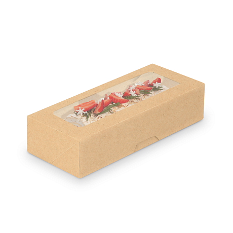 Контейнер бумажный 460 мл, 167х70х40, 25 шт/упак, крафт