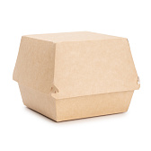 Контейнер бумажный для бургера 113/123x113/141x112 мм, с крышкой