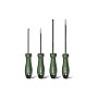 Набор отверток Deli HS HT1004L, 4 шт. ( PH1х100,PH2х150,SL5х100,SL6х150), Soft Touch, зеленый