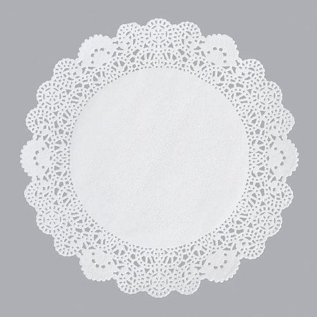 Салфетки бумажные ажурные AVIORA, d=16 см, белый, 250 шт