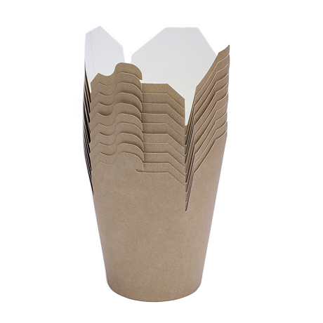 Контейнер бумажный для лапши 700 мл, 102х87х99, 48 шт/упак, крафт