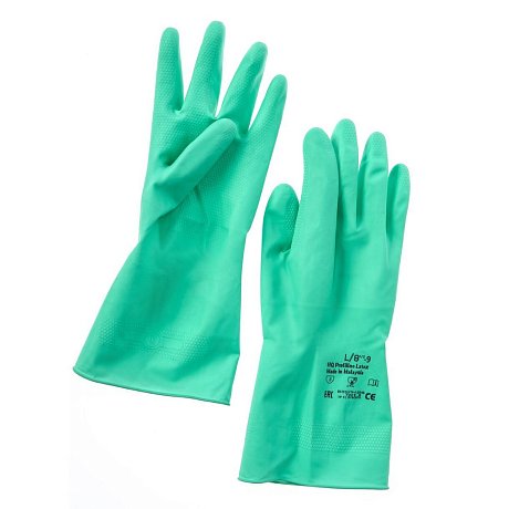 Перчатки латексные HQ Profiline, р-р M, с х/б покрытием, зеленый
