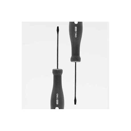 Отвертка Deli HS EHT1103, SL3х75 мм, Soft Touch, черный