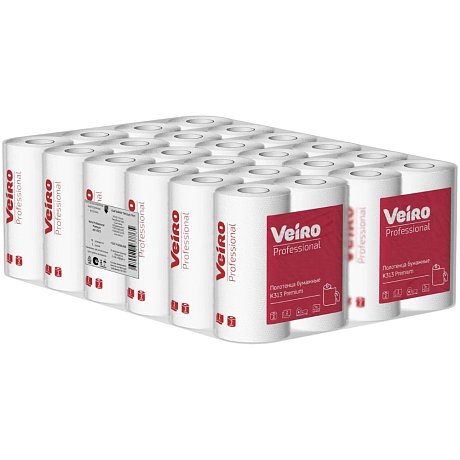 Полотенца бумажные Veiro Professional Premium, в рулонах, 2 рулона, 15 м, 2 слоя (K313)