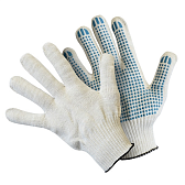 Перчатки трикотажные х/б, с ПВХ покрытием Точка из 6-и нитей