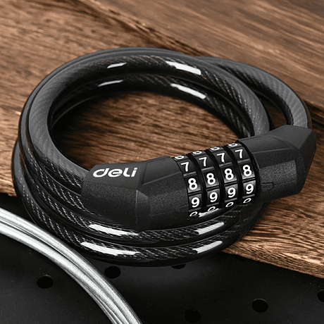 Замок тросовый велосипедный Deli YS EDL508051, 10 x 1200 мм, кодовый