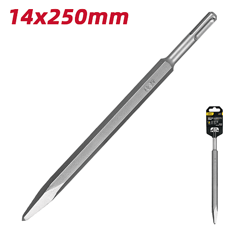 Зубило пиковое для перфоратора Deli YS EDH-YJZ014-E1, 14 x 250 мм, SDS-PLUS