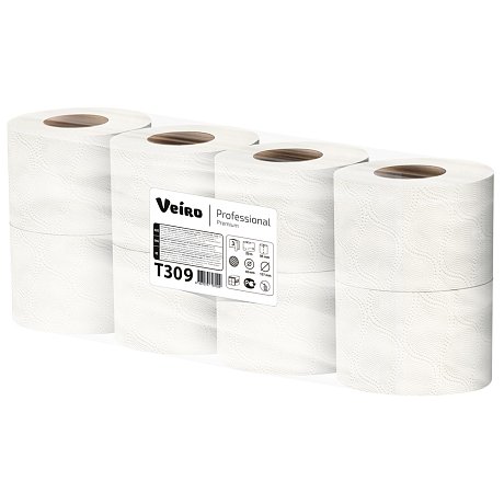 Бумага туалетная Veiro Professional Premium, 3 слоя, 8 рулонов (T309)