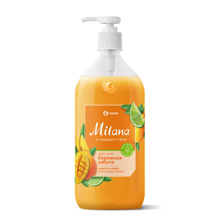 Крем-мыло жидкое Milana увлажняющее, 1 л, манго и лайм (125418)