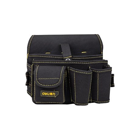 Сумка для инструментов поясная Deli YS EDL-P5, 250х140х210 мм, ткань Oxford, черный