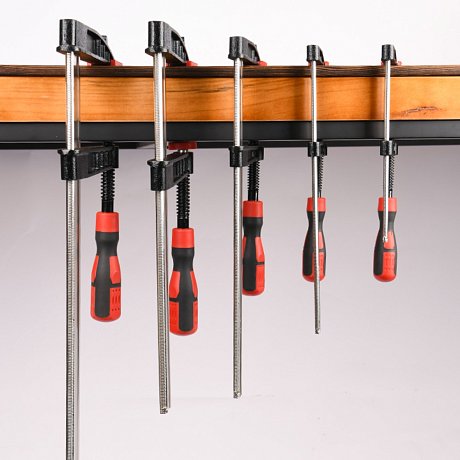 Струбцина F-образная Deli RS EDL110830Z, 80х300 мм, усиленная, черный, красный