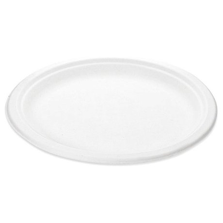 Тарелка из сахарного тростника одноразовая, 50 шт/упак, 180 мм, белая