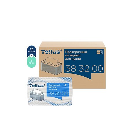 Протирочный материал нетканый Tellus WM4, для кухни, 1 слой, 75 листов (383200)