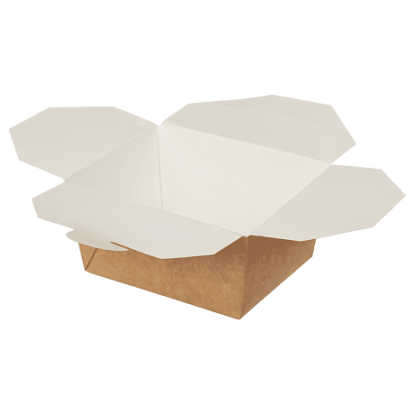 Контейнер бумажный 600 мл Fold Box, 130/110х110/90х65, 50 шт/упак, крафт