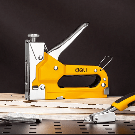 Набор механический степлер и скоборасшиватель Deli YS EDL238105, 3-в-1+ комплект скоб, кейс