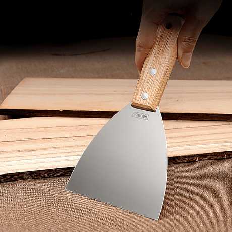 Шпатель Deli YS DL-HD3C, нержавеющий, 75 мм, деревянная рукоятка