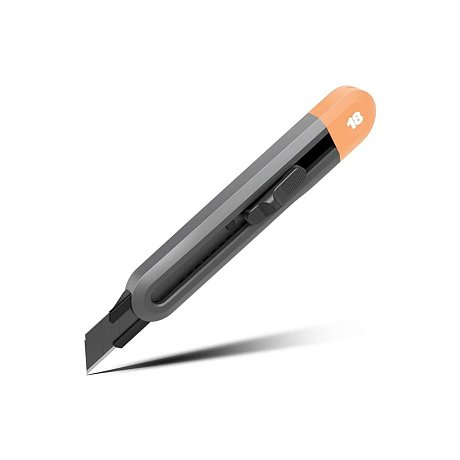 Нож строительный Deli HS EHT4018, 18 мм, Soft Touch, оранжевый